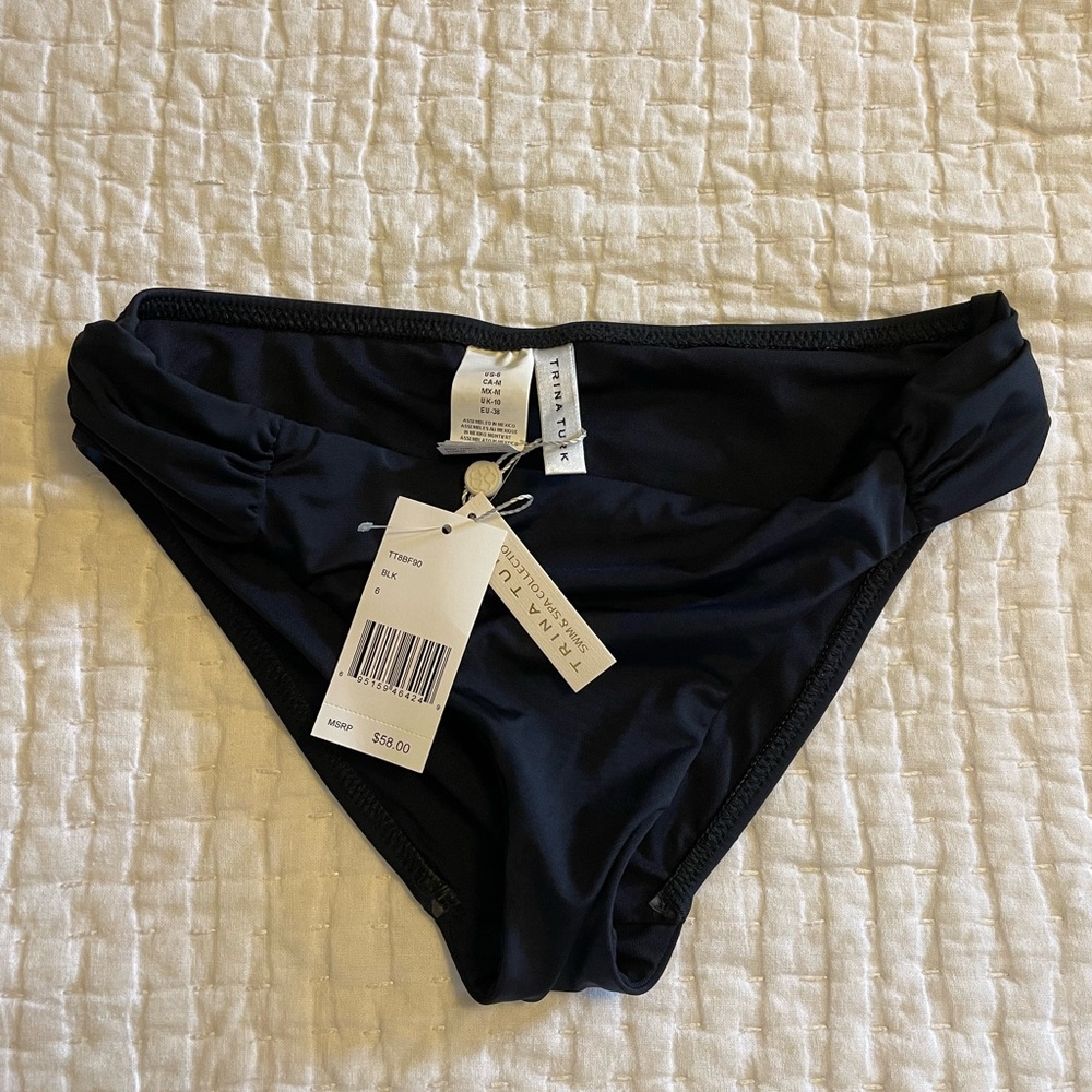 NWT Trina Turk black bikini bottom. Size 6.